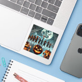 バスケットボールのハロウィーンミックスをステッカーがデザイン シール (ノートパソコンとiPhone)