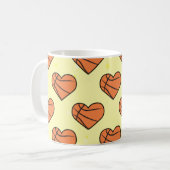 バスケットボールのハートの形状 コーヒーマグカップ (正面左)