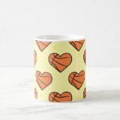 バスケットボールのハートの形状 コーヒーマグカップ (中央)