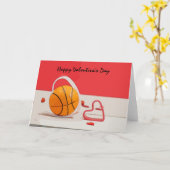 バスケットボールのバレンタイン・デー・バスケットボール・アブ カード (黄色い花)
