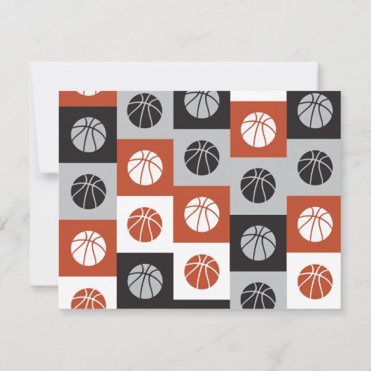 バスケットボールのバーの（ユダヤ教の）バル・ミツバーのクールな招待状 出欠カード (裏面)