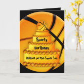 バスケットボールのバースデー・カード カード (黄色い花)