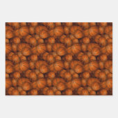 バスケットボールのパターンのクリスマスまたは任意の大事な行事 ラッピングペーパーシート (正面)