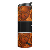 バスケットボールのパターンコーチギフトw名前をカスタムする タンブラー (回転左)