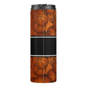 バスケットボールのパターンコーチギフトw名前をカスタムする タンブラー (裏面)