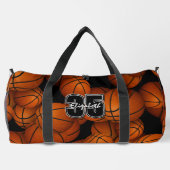 バスケットボールのパターンプレーヤー名ジャージー番号 ダッフルバッグ (裏面)