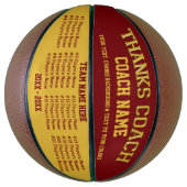 バスケットボールのパーソナライズされた金ゴールドコーチの贈り物 バスケットボール (縦)