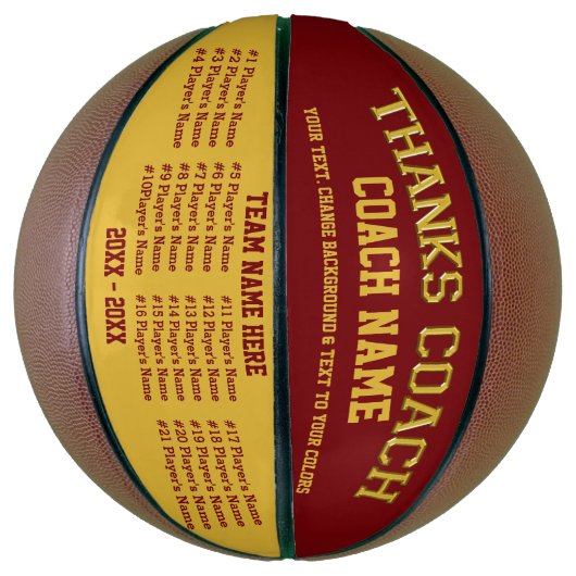 バスケットボールのパーソナライズされた金ゴールドコーチの贈り物 バスケットボール (縦)