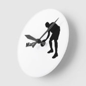 バスケットボールのパーソナライズな時計 ラウンド壁時計 (傾斜)