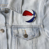 バスケットボールのパーティーは赤いチームの色を好む 缶バッジ (インサイチュ)