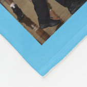 バスケットボールのフォトコラージュのスカイブルー フリースブランケット (角)