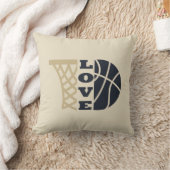 バスケットボールのフープとブルーボールを愛する クッション (ブランケット)