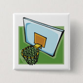 バスケットボールのフープスポーツのバックボード及びネット 缶バッジ (正面)