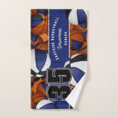 バスケットボールのブラックブルースポーツチームカラーの多く ハンドタオル (ハンドタオル)