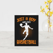 バスケットボールのプレイヤーキッズボーイズが大好きな少年 カード (黄色い花)