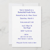 バスケットボールのプレゲームの温カスタマイズめ方- 招待状 (裏面)