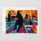 バスケットボールのプレゲームの温カスタマイズめ方- 招待状 (正面/裏面)