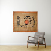 バスケットボールのベビーシャワーの背景 タペストリー (インサイチュ(横))