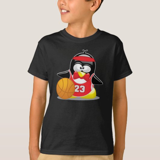 バスケットボールのペンギン Tシャツ (正面)