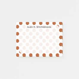 バスケットボールのボールを白にモノグラム ポストイット