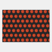 バスケットボールのボールパターンスポーツ ラッピングペーパーシート (正面3)