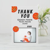 バスケットボールのボール写真ありがとうコーチのカード サンキューカード (スタンド正面)