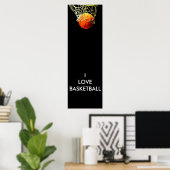 バスケットボールのポスター大好き ポスター (ホームオフィス)