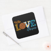 バスケットボールのマムヒョウの試合の愛のために スクエアシール (封筒)