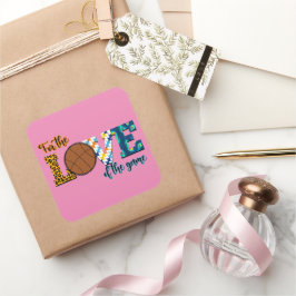 バスケットボールのマムヒョウの試合の愛のために スクエアシール