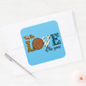 バスケットボールのマムヒョウの試合の愛のために スクエアシール (封筒)