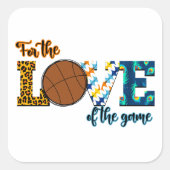 バスケットボールのマムヒョウの試合の愛のために スクエアシール (正面)