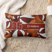 バスケットボールのマルーンスポーツルームの装飾 ランバークッション (ブランケット)