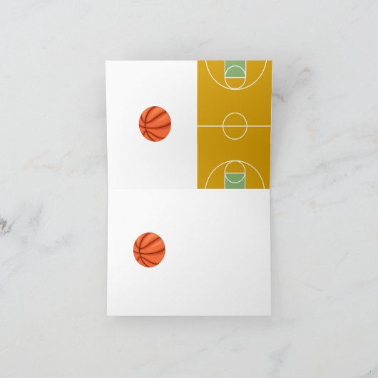 バスケットボールのメリークリスマスカード シーズンカード (内部)