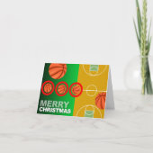 バスケットボールのメリークリスマスカード シーズンカード (正面)