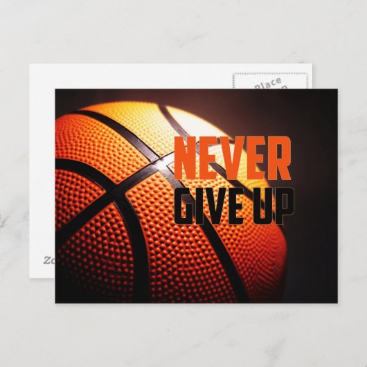 バスケットボールのモチベーション与え – 決して店員によって ポストカード (正面/裏面)