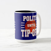 バスケットボールのユーモアの先端まで丁寧な ツートーンマグカップ (正面右)