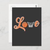 バスケットボールのラブバスケットボールスポーツプレーヤー ポストカード (正面/裏面)