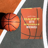 バスケットボールのルックあなたの名前と年を追加誕生日 カード