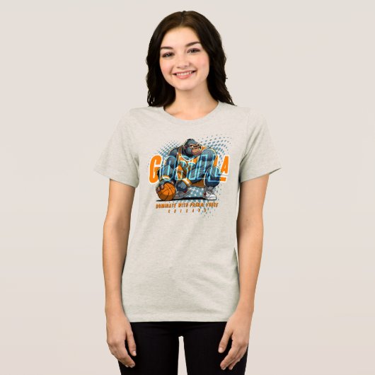 バスケットボールの主力 | レディース トライブレンドＴシャツ (正面全面)