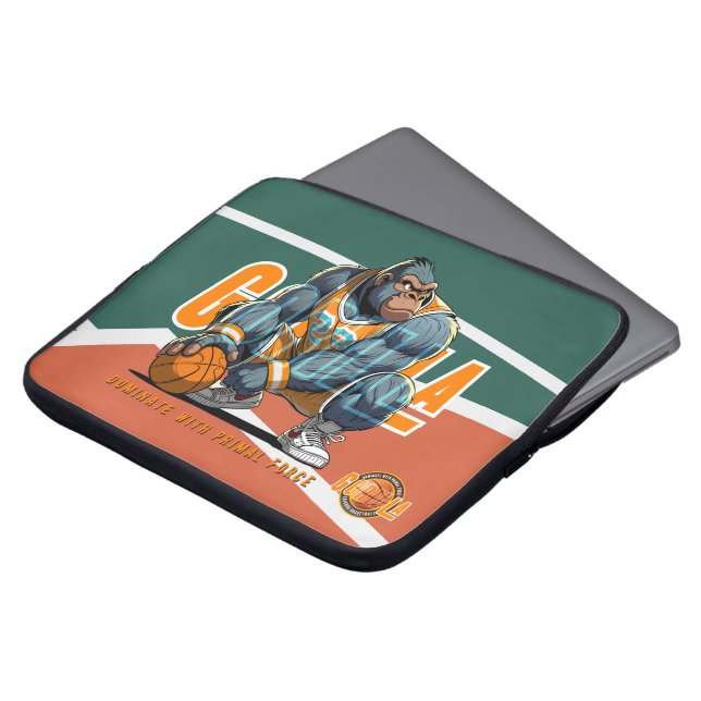 バスケットボールの主力 | 15インチ ラップトップスリーブ (正面上部)