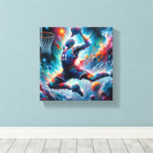 バスケットボールの伝説への献上品 キャンバスプリント (インサイチュ (ウッドフロア))