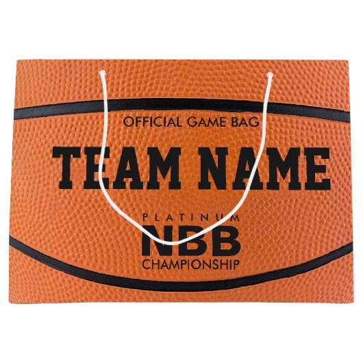 バスケットボールの公式のゲームのギフトバッグ ラージペーパーバッグ (正面)