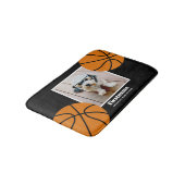 バスケットボールの写真あなたの名前を追加 – 色を編集できる バスマット (アングル)