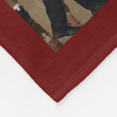 バスケットボールの写真コラージュ赤ワイン フリースブランケット (角)