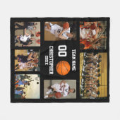 バスケットボールの写真コラージュ フリースブランケット (正面(横))