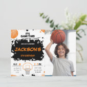 バスケットボールの写真招待状 招待状 (スタンド正面)