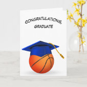 バスケットボールの卒業キャップ カード (黄色い花)