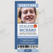 バスケットボールの卒業パーティーの招待 招待状 (正面/裏面)