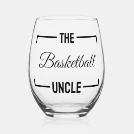 バスケットボールの叔父おもしろいが誕生日ジョークを解く ステムなしワイングラス