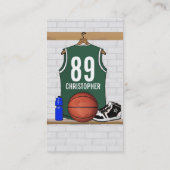 バスケットボールの名刺(緑) 名刺 (裏面)